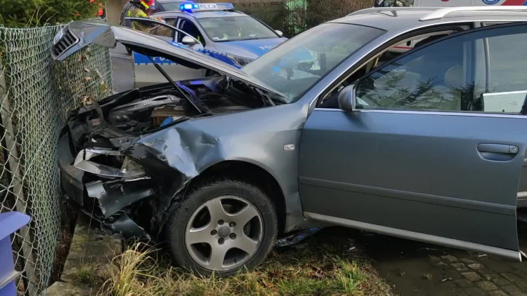 Zderzenie osobówek w Kościelniku